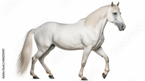 White horse body white background. generative ai © Witri