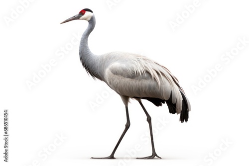 A single crane isolated on white background © Lenhard