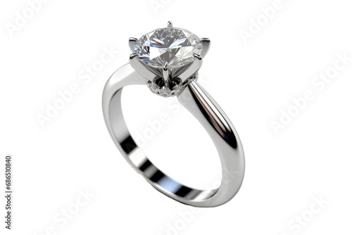 Luxe Love Token: Modern Luxury Unveiled in an Engagement Ring Isolated on Transparent Background