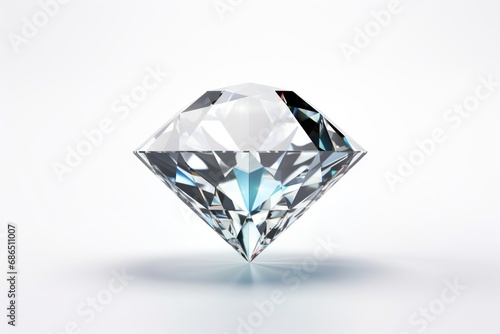 A single diamond isolated on white background