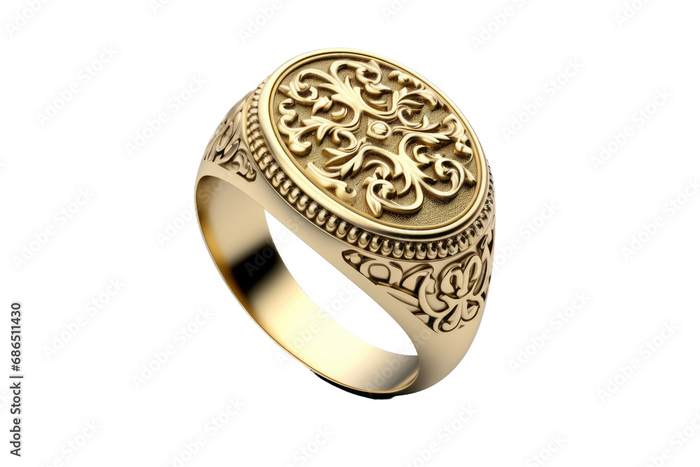 Sophisticated Emblem: Modern Luxury Embodied in a Signet Ring Isolated ...