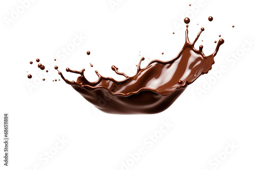 Melting Magic: Capturing the Mesmerizing Flow of Pouring Chocolate Isolated on Transparent Background