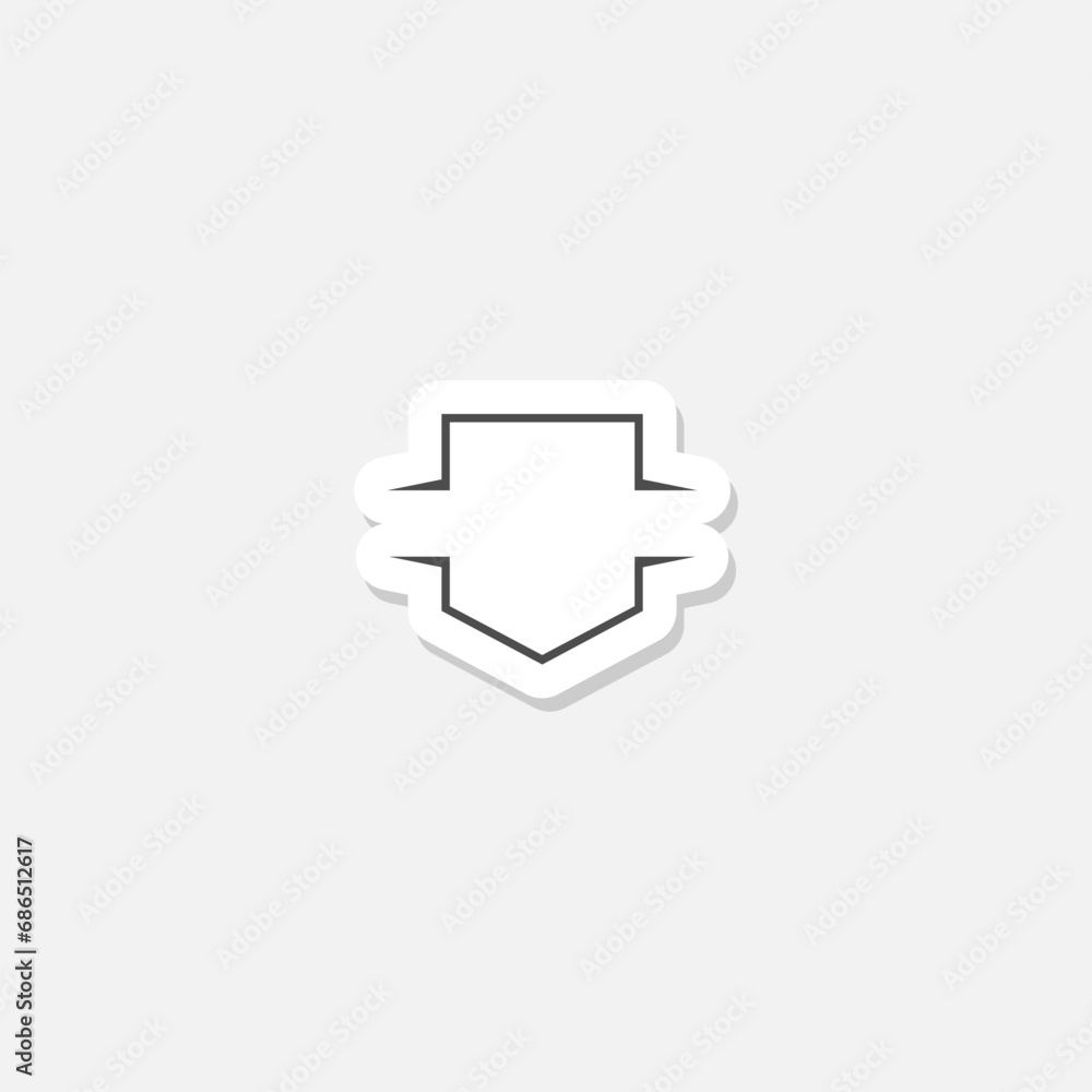 Shape of shield protection for logo sticker isolated on gray background Shape of shield protection for logo sticker isolated on gray background