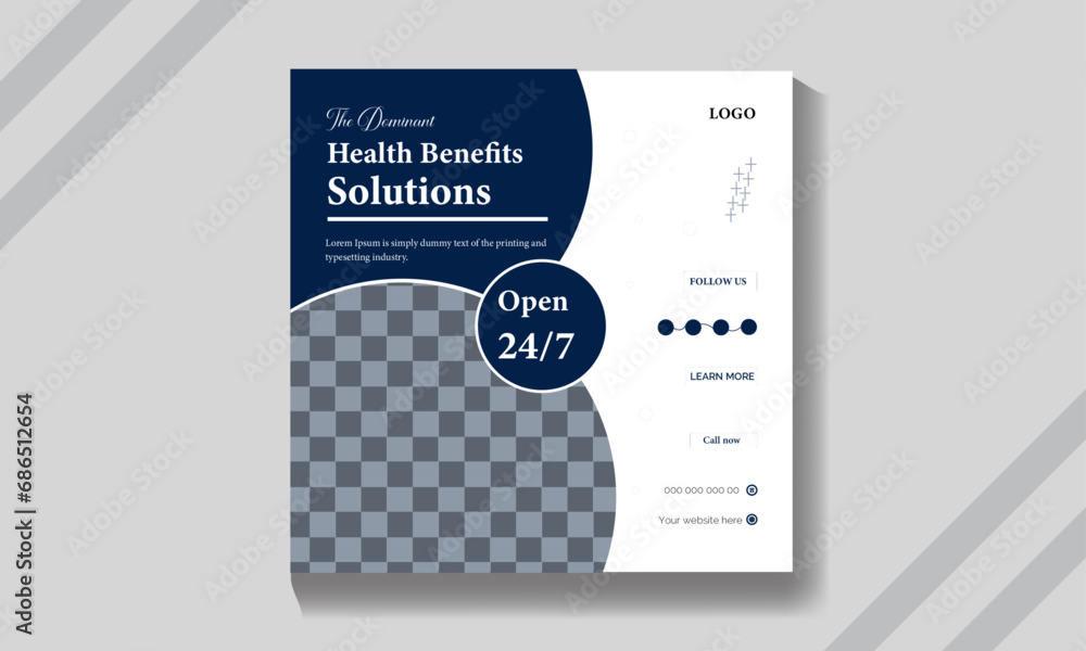 Obraz premium Vector medical social media post design template .