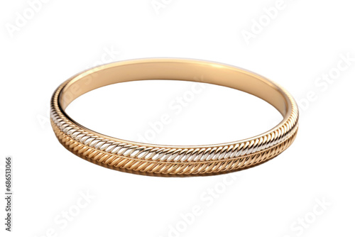 Metallic Marvel: Shimmering Elegance in a Bangle Bracelet Isolated on Transparent Background