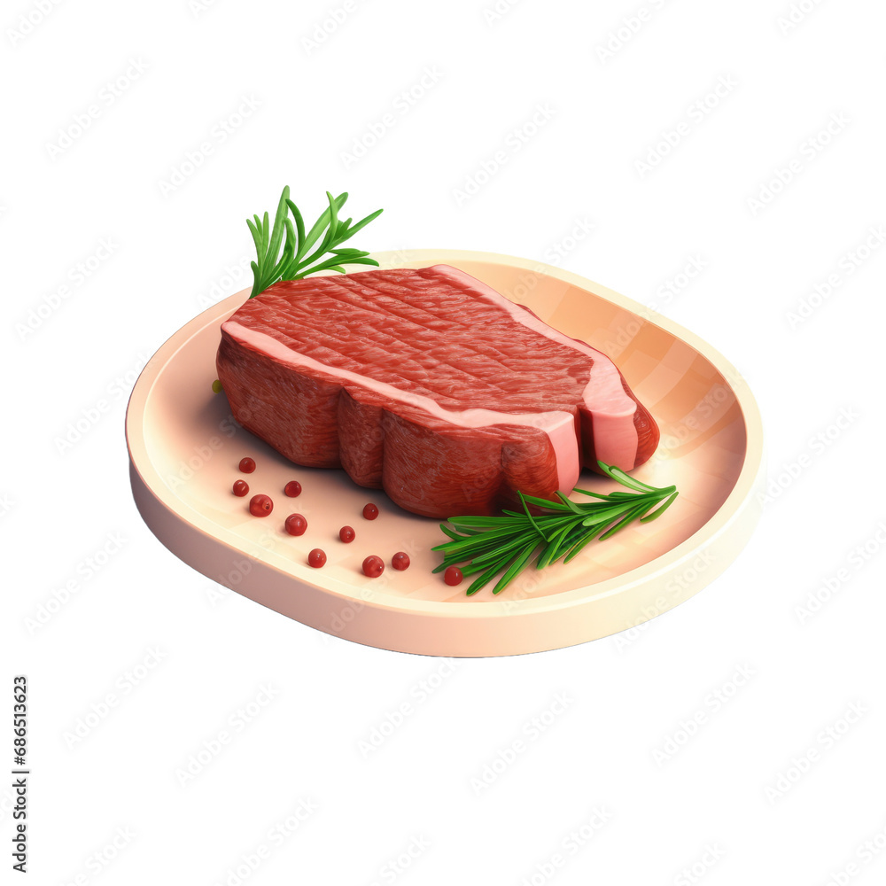 3D clay icon of A Steak