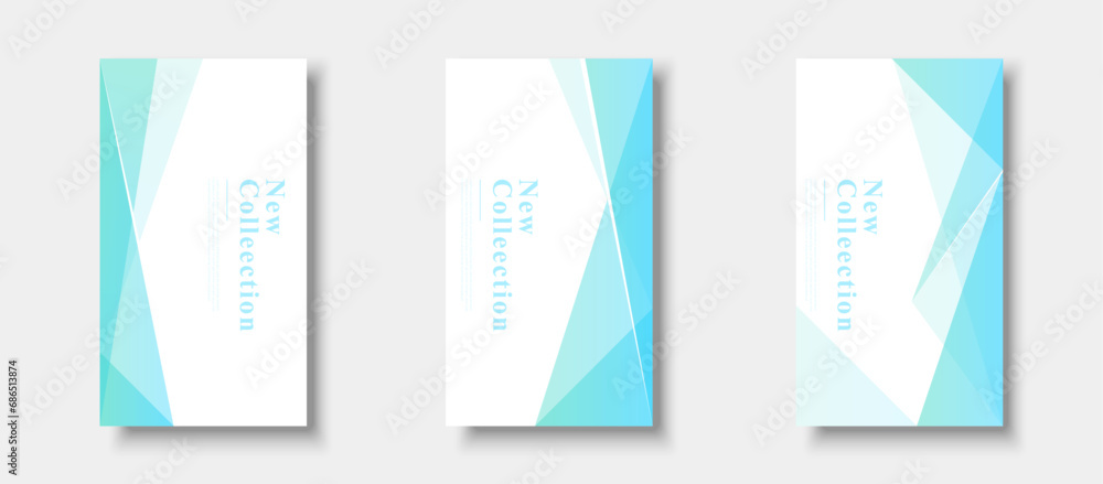 Creative story background. Soft color. blue and green transparent. set. slash effect style 