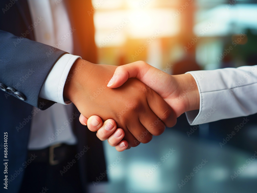 Business man shakings hands - ai generative Business man shakings hands - ai generative