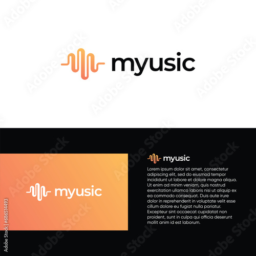 Sound wave logo vector. Music logo symbols