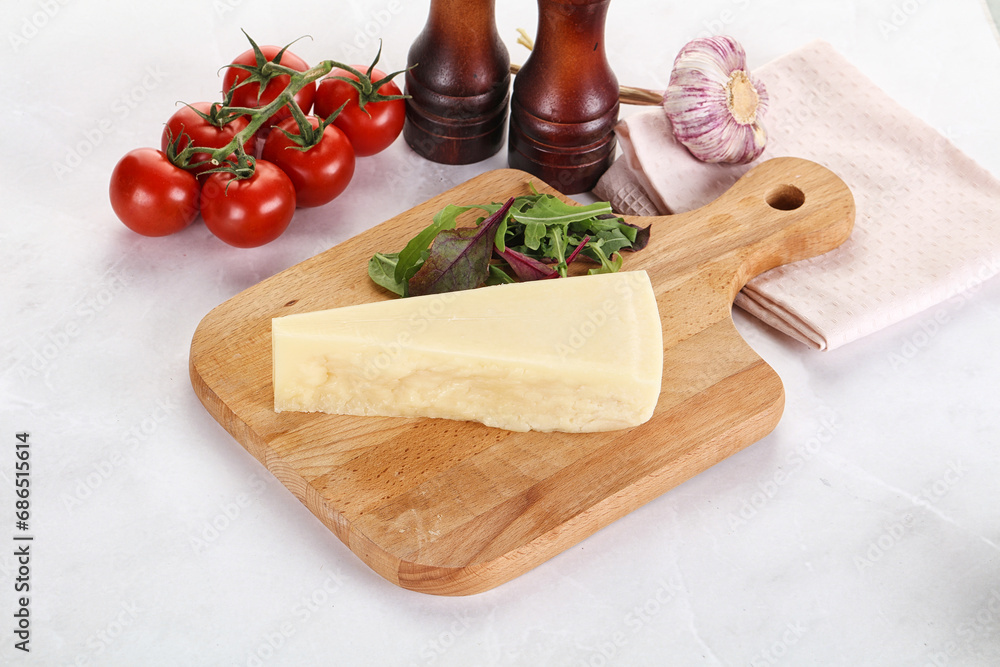Piece Italian hard parmesan cheese Piece Italian hard parmesan cheese