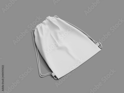 Isometric Sport bag Mockup 3D Render Drawstring Bag