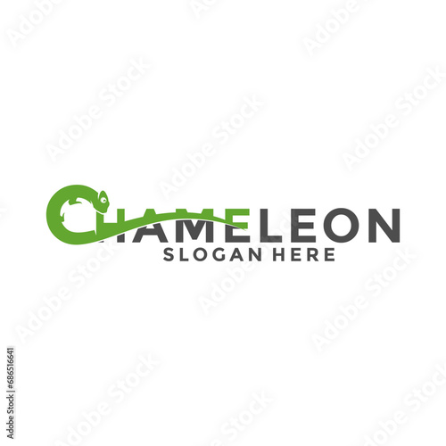 Letter C with Chameleon logo icon, Chameleon logo vector design template
