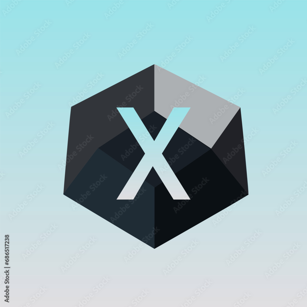 Obraz premium Web development agency filled gradient initial logo idea. Maintaining websites and app. Letters inside hexagon shape. Graphic design. Created using neural network