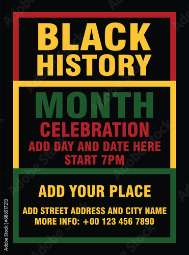 Wallpaper Mural Black history month celebration  flyer poster or social media post design Torontodigital.ca