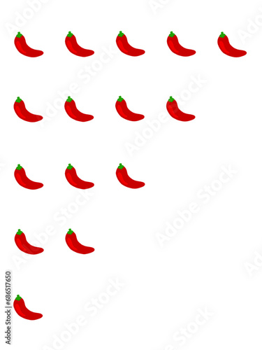 level of spiciness isolated on white. red chili spicy rating chilies spicier hot vector illustration