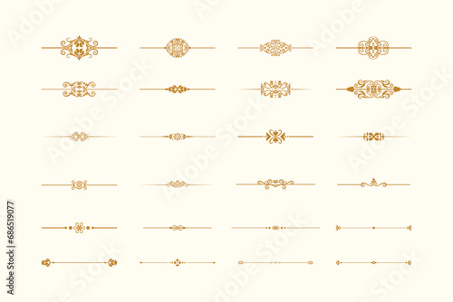 Golden Vintage Ornament.Golden Border ornament. Golden Crown Ornament .Suitable for wedding invitation card.