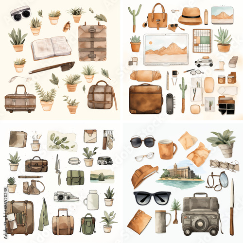 map graphic glamour drawing isolated illustration cartoon set collection element vintage white 