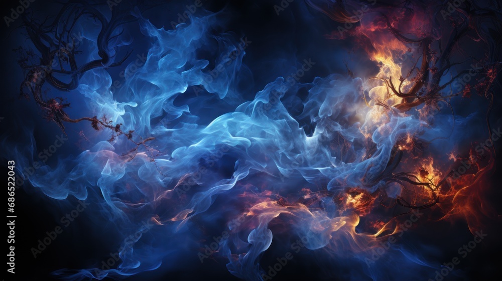 Convergence of Flames and Frost: A Celestial Dance of Elements - generative ai