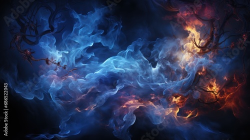 Convergence of Flames and Frost: A Celestial Dance of Elements - generative ai