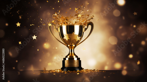 Winner Gold trophy with stars