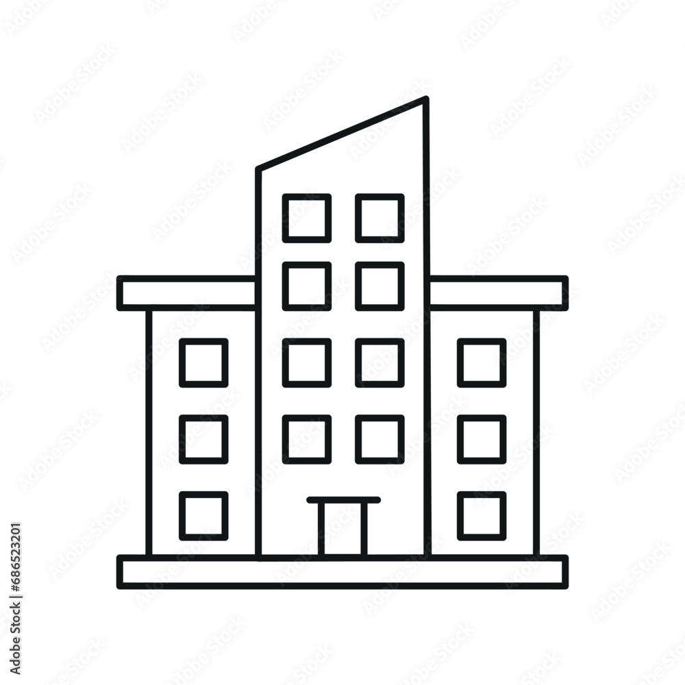 Linear Buildings Icon