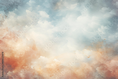 Artistic soft cloud and sky with grunge paper texture © nortongo