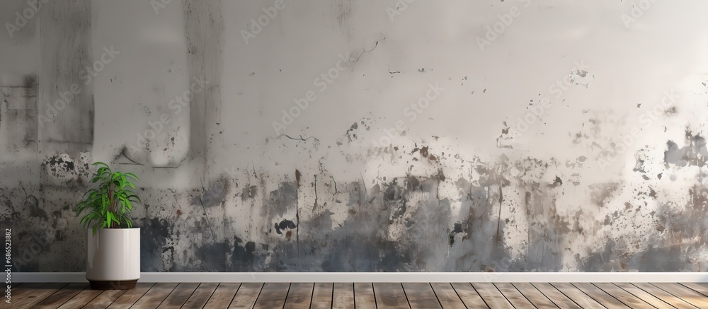 Black mold appearing on the wall post house flooding