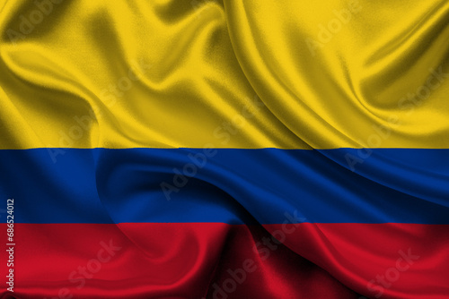 High detailed flag of Colombia. National Colombia flag. South America. 3D illustration.