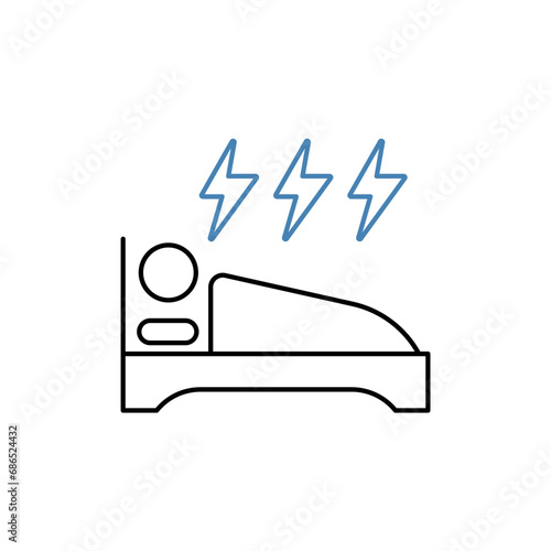 Sleep disorder concept line icon. Simple element illustration. Sleep disorder concept outline symbol design.