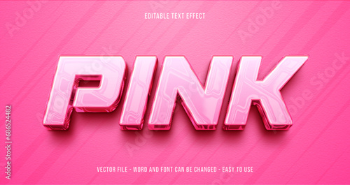 Editable text effect pink mock up, luxury text style