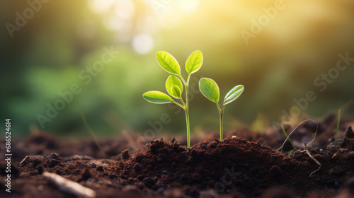 Planting seedlings young plant