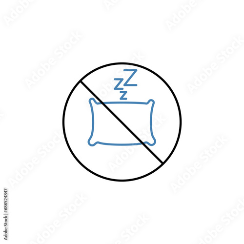 No sleep concept line icon. Simple element illustration. No sleep concept outline symbol design.