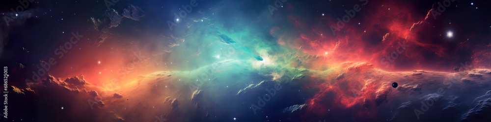 Fototapeta premium Space background with nebulas and stars.