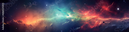Space background with nebulas and stars. © Maximusdn