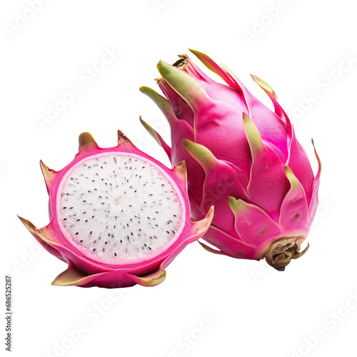 Dragon fruit isolated on transparent background. Generative Ai. 