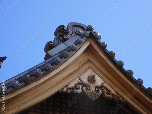 The old traditional roof in Japan photo