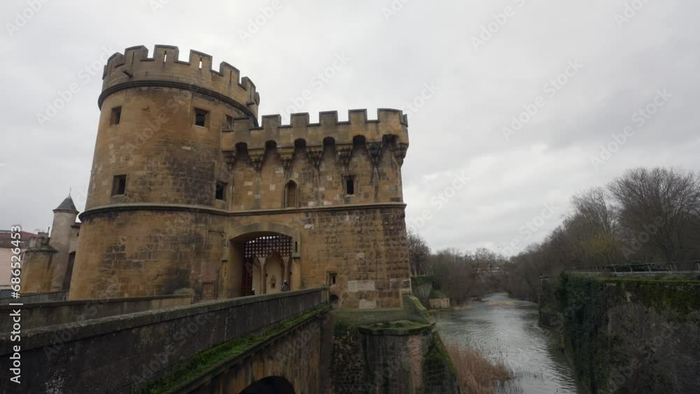 The German's Gate castle towers over the Seille River in modern France
The German's Gate castle towers over the Seille River in modern France