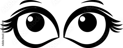 Fototapeta Naklejka Na Ścianę i Meble -  Cartoon eyes silhouette icon. Eps10 Vector template.