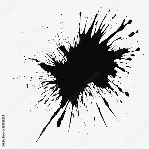 Beautiful black watercolor splash brushes, black paint, ink brush stroke, brush, line or texture.