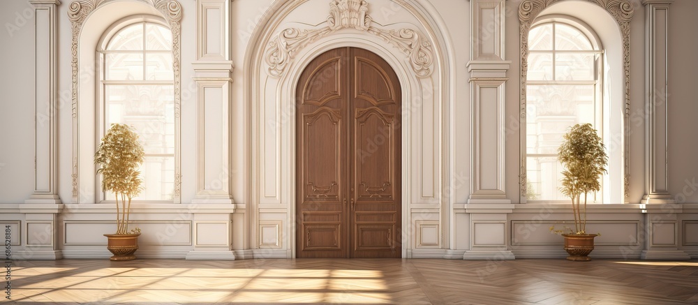 Obraz premium Luxury house entrance door with a vibrant interior design