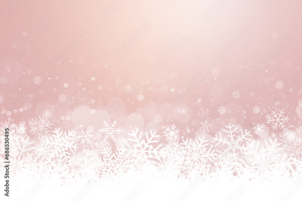 雪の結晶が舞うクリスマスの赤色の水彩画背景イラスト 雪の結晶が舞うクリスマスの赤色の水彩画背景イラスト