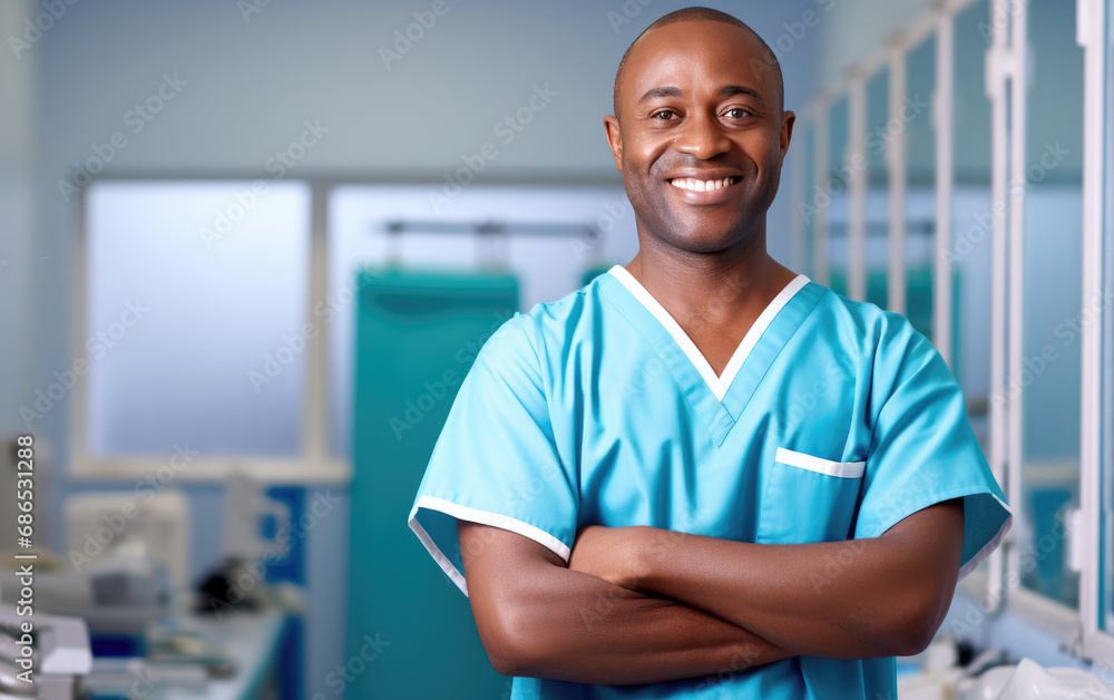 Happy smiling Doctor or Nurse in the hospital room Happy smiling Doctor or Nurse in the hospital room