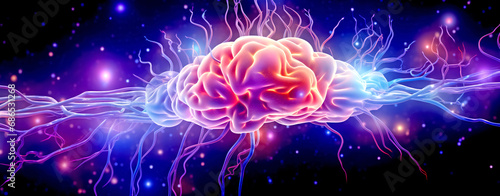 human brain, futuristic illustration. legal AI
