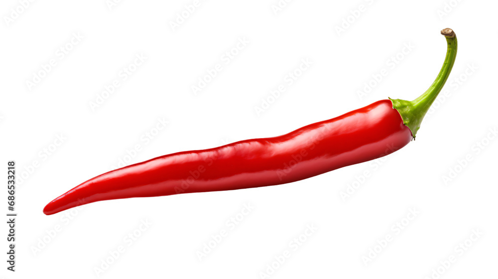 red hot chili pepper isolated on a transparent background, organic ripe chili PNG