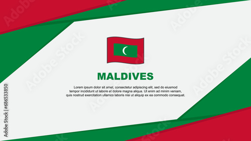 Maldives Flag Abstract Background Design Template. Maldives Independence Day Banner Cartoon Vector Illustration. Maldives
