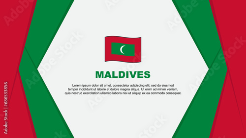 Maldives Flag Abstract Background Design Template. Maldives Independence Day Banner Cartoon Vector Illustration. Maldives Background