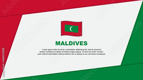 Maldives Flag Abstract Background Design Template. Maldives Independence Day Banner Cartoon Vector Illustration. Maldives Banner