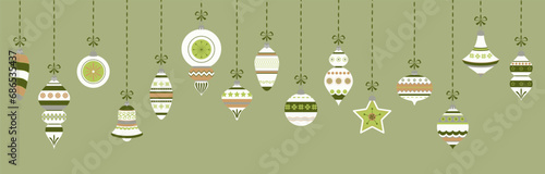 vintage christmas baubles with ornaments