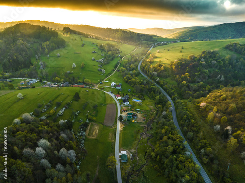 Fototapeta Naklejka Na Ścianę i Meble -  Nad Dubnem o wschodzie słońca. Piękny krajobraz.