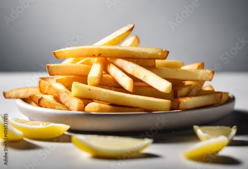 French fries on minimal background